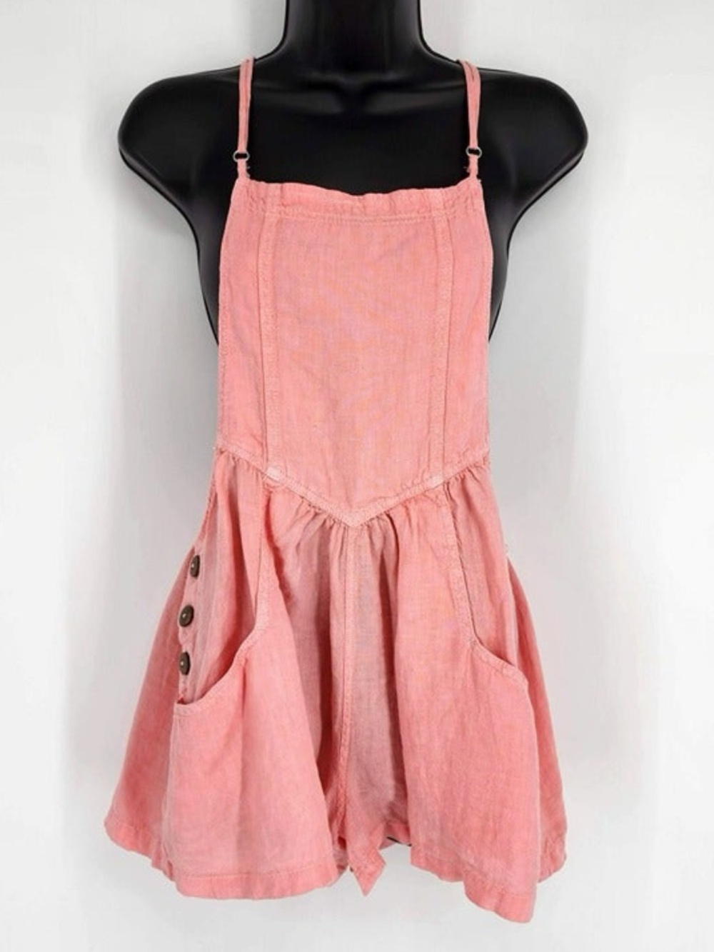 Free People 100% Linen Overalls
